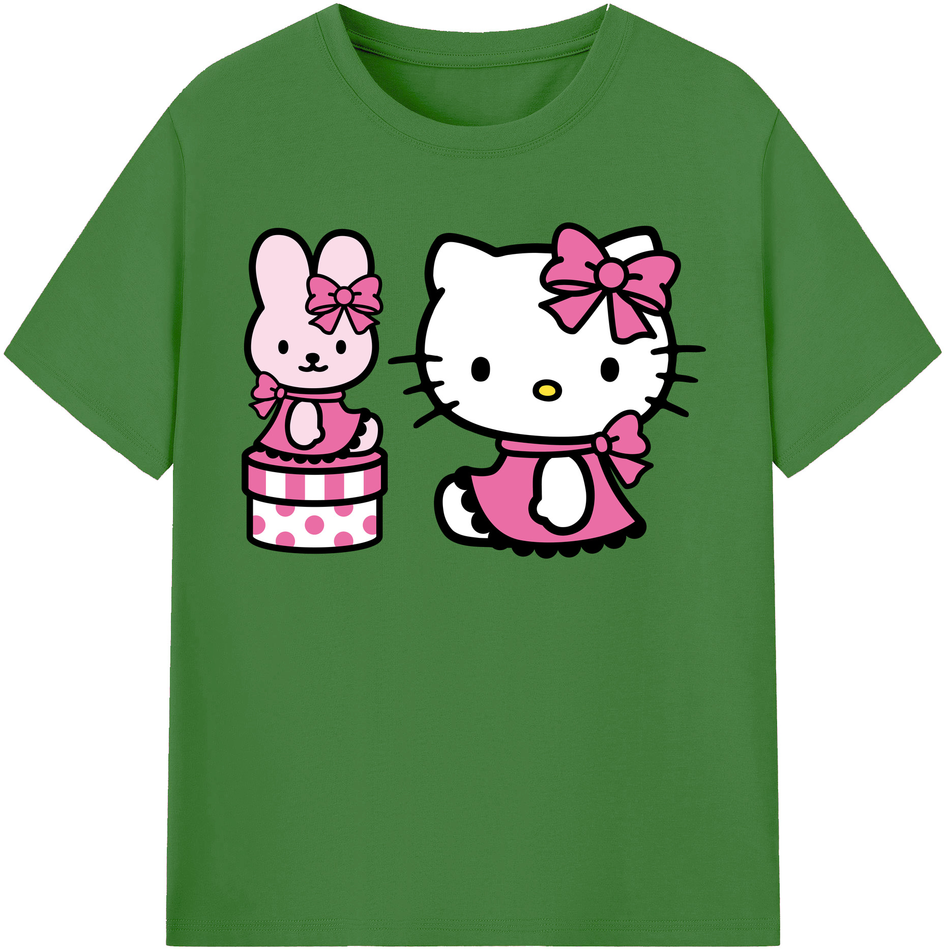 （画像用） Hello Kitty ハローキティ レディースカジュアルプリントTシャツ（綿100％）